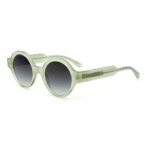 Round Acetate Sunglasses with Wide Temple - Image 2
