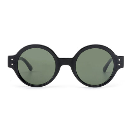 Round Acetate Sunglasses with Wide Temple