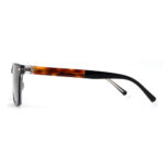 Acetate Square Sunglasses with Tortoise - Patterned Temples and Metal Rope - Detail - Image 5