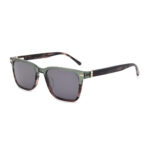 Acetate Square Sunglasses with Tortoise - Patterned Temples and Metal Rope - Detail - Image 9