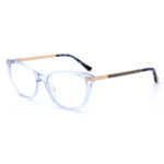 Crystal Blue/Pink/Black Acetate - Metal Embellished Optical Glasses - Image 2