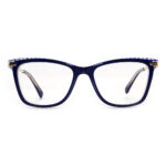 Exquisite Tinted Grid - Carved Acetate Eyeglasses with Metallic Details