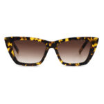 Fashionable Tortoiseshell Acetate Sunglasses with Angular Frame Design