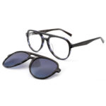 Premium Aviator Double-Bridge Acetate Click-On Sunglasses: Timeless Style Meets Modern Functionality - Image 2