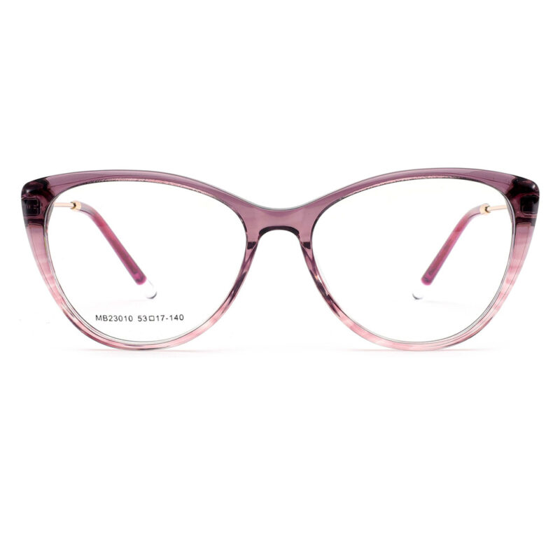 premium cat-eye acetate metal optical frame for women