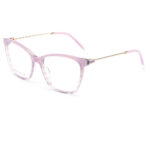 premium square cat-eye acetate metal optical frame for women