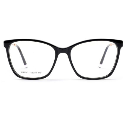 premium square cat-eye acetate metal optical frame for women