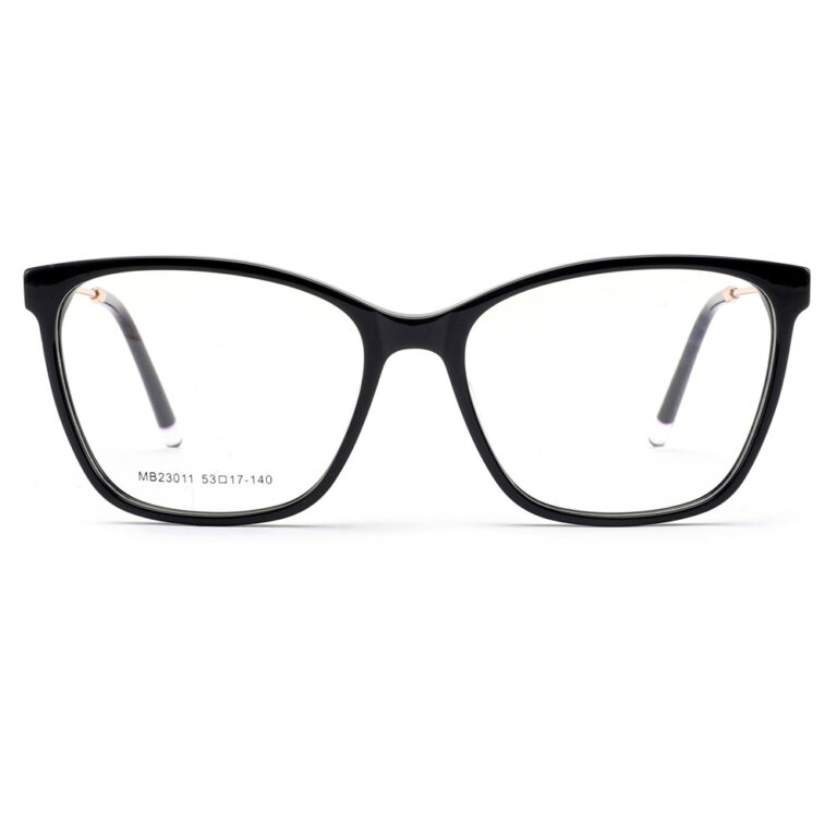 premium square cat-eye acetate metal optical frame for women
