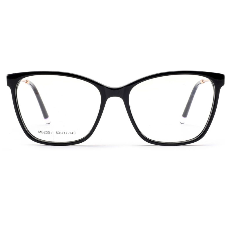premium square cat-eye acetate metal optical frame for women