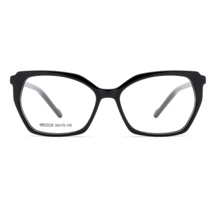 premium geometric acetate metal optical frame for women
