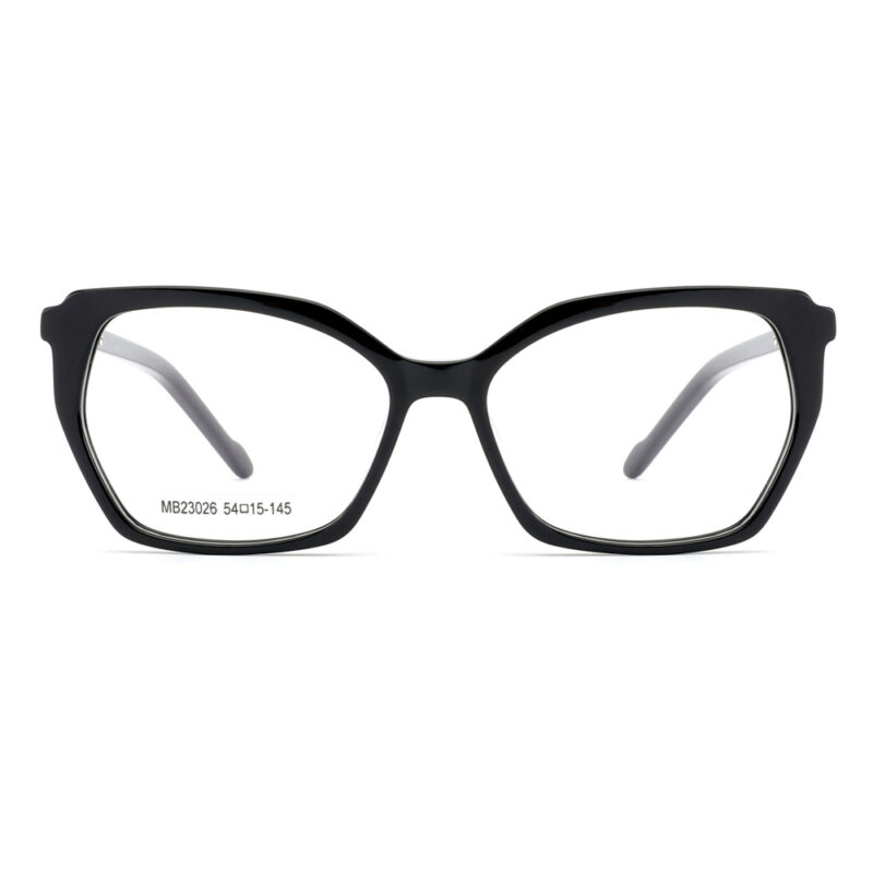 premium geometric acetate metal optical frame for women