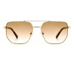 premium double bridge metal square sunglasses for men