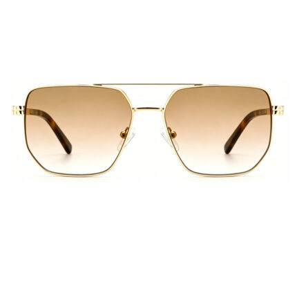 premium double bridge metal square sunglasses for men