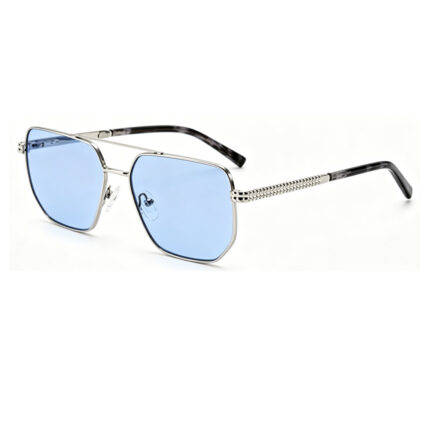 premium double bridge metal square sunglasses for men