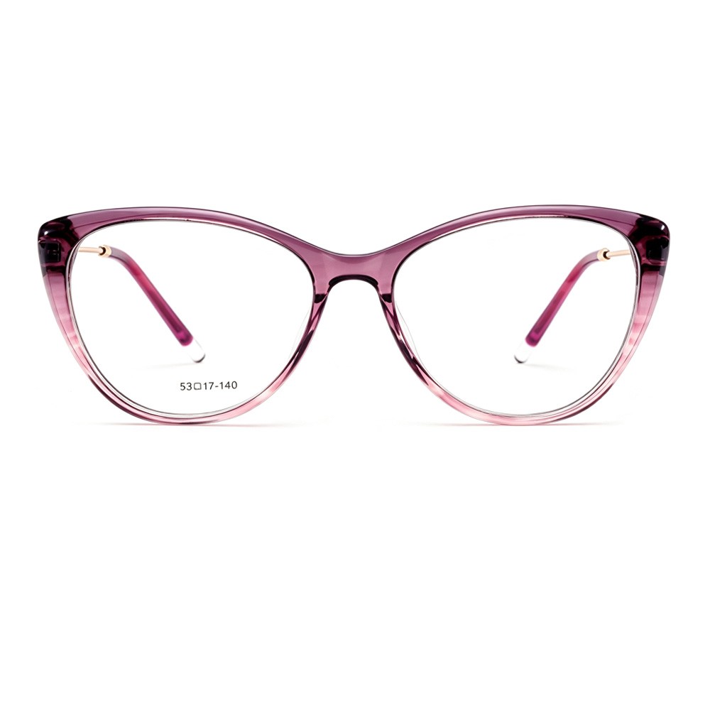 JA34121RY elegant gradient acetate cat eye optical glasses for women prescription eyewear