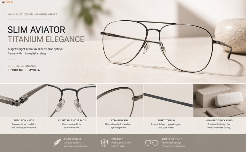 slim aviator titanium elegance