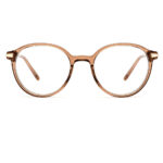 vintage round full-rim acetate optical glasses gold metal accents women translucent prescription-ready eyewear