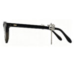 vintage round acetate sunglasses detachable crystal charm women dual-function decoration for Bluetooth earphones
