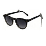 vintage round acetate sunglasses detachable crystal charm women dual-function decoration for Bluetooth earphones