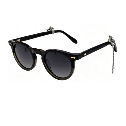 vintage round acetate sunglasses detachable crystal charm women dual-function decoration for Bluetooth earphones