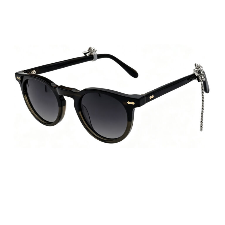vintage round acetate sunglasses detachable crystal charm women dual-function decoration for Bluetooth earphones