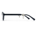 Vintage Oval Acetate Sunglasses With Detachable Crystal Charms For Women - Image 3