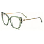 Transparent green cat eye acetate women optical frame