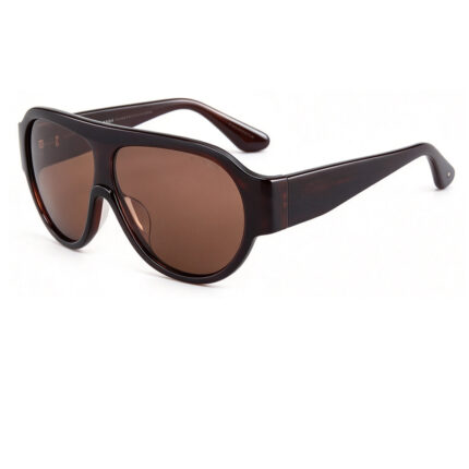 Dark tortoiseshell oversized shield sunglasses